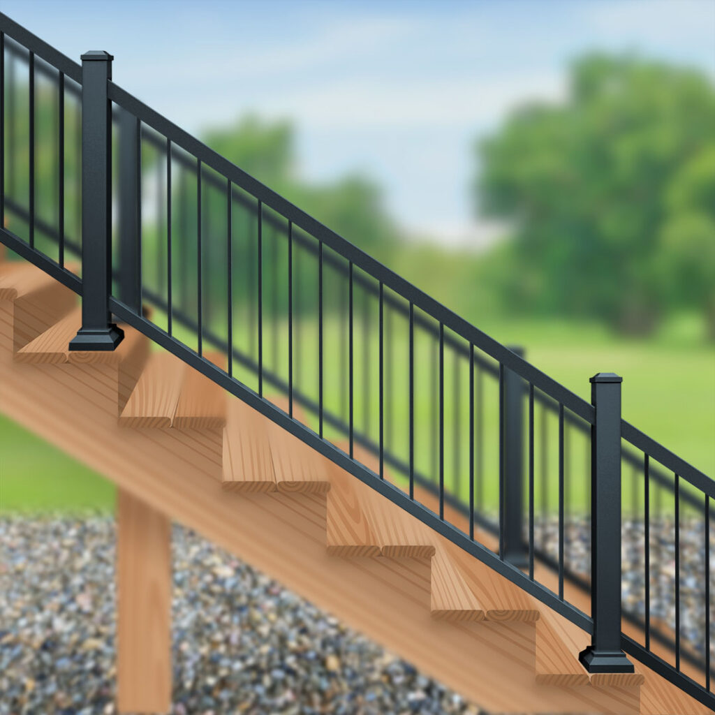 Harmony Railing® 36 in H x 6 ft W Baluster Railing Stair Panel Kit with Alta Top Rail Deck+Railing